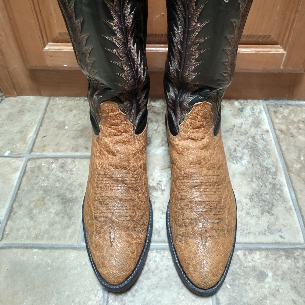 Vintage Tony Lama Gold Label Elephant  Cowboy Boots Size 9.5 D